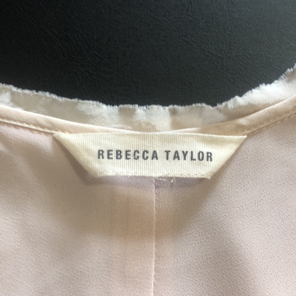 Rebecca Taylor Ballerina Light Pink Studded Silk Sleeveless Tank Size 12 - Picture 11 of 12